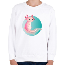 PRINTFASHION Pink axolotl - Gyerek pulóver - Fehér gyerek pulóver, kardigán