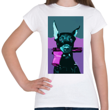 PRINTFASHION Pink gun - Női póló - Fehér női póló