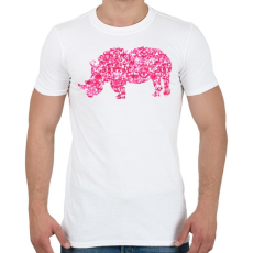 PRINTFASHION Pink orrszarvú - Férfi póló - Fehér