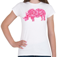 PRINTFASHION Pink orrszarvú - Női póló - Fehér