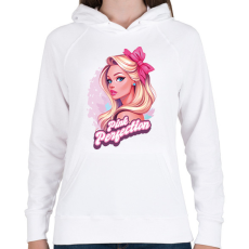 PRINTFASHION Pink perfection - Női kapucnis pulóver - Fehér