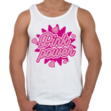 PRINTFASHION Pink Power - Férfi atléta - Fehér atléta, trikó