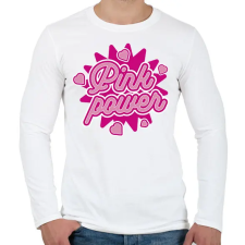 PRINTFASHION Pink Power - Férfi hosszú ujjú póló - Fehér férfi póló