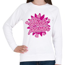 PRINTFASHION Pink Power - Női pulóver - Fehér női pulóver, kardigán