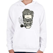 PRINTFASHION Pipázó Hipster - Gyerek kapucnis pulóver - Fehér gyerek pulóver, kardigán