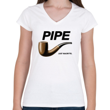PRINTFASHION Pipe- Nike - Női V-nyakú póló - Fehér női póló
