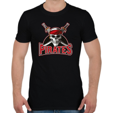 PRINTFASHION Pirates Logó - Férfi póló - Fekete férfi póló