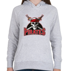 PRINTFASHION Pirates Logó - Női kapucnis pulóver - Sport szürke