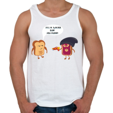 PRINTFASHION Pirítós fenyegetés - Férfi atléta - Fehér