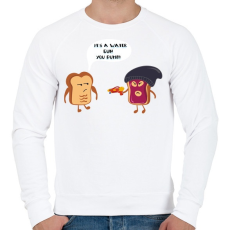 PRINTFASHION Pirítós fenyegetés - Férfi pulóver - Fehér
