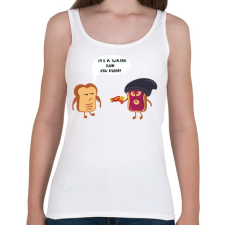 PRINTFASHION Pirítós fenyegetés - Női atléta - Fehér női trikó