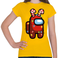 PRINTFASHION Piros among us karácsonyi égőkkel - Női póló - Sárga