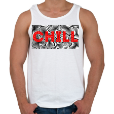 PRINTFASHION Piros CHILL - Férfi atléta - Fehér atléta, trikó