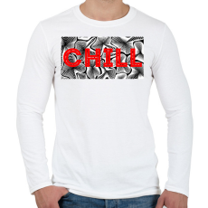PRINTFASHION Piros CHILL - Férfi hosszú ujjú póló - Fehér