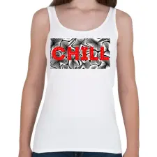 PRINTFASHION Piros CHILL - Női atléta - Fehér női trikó