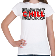 PRINTFASHION Piros CHILL - Női póló - Fehér női póló