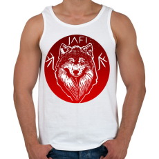 PRINTFASHION piros farkas - Férfi atléta - Fehér