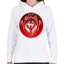 PRINTFASHION piros farkas - Női kapucnis pulóver - Fehér női póló