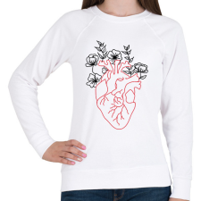 PRINTFASHION piros&fekete 1 - Női pulóver - Fehér női pulóver, kardigán
