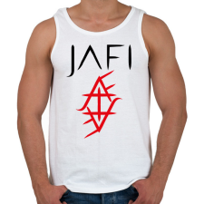 PRINTFASHION piros jellel spékelt jafi - Férfi atléta - Fehér atléta, trikó