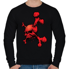 PRINTFASHION piros koponya - Férfi pulóver - Fekete férfi pulóver, kardigán