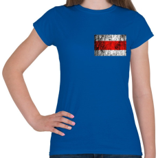 PRINTFASHION Piros sáv minimál - Női póló - Királykék