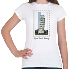 PRINTFASHION Pisai Ferde Torony - Női póló - Fehér női póló