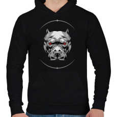 PRINTFASHION Pitbull fej - Férfi kapucnis pulóver - Fekete