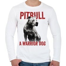 PRINTFASHION Pitbull - Férfi hosszú ujjú póló - Fehér férfi póló