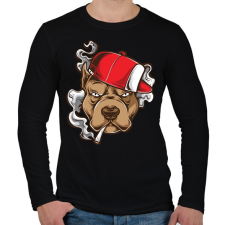 PRINTFASHION Pitbull - Férfi hosszú ujjú póló - Fekete férfi póló