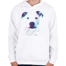 PRINTFASHION Pitbull - Good Girl - Gyerek kapucnis pulóver - Fehér