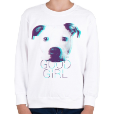PRINTFASHION Pitbull - Good Girl - Gyerek pulóver - Fehér gyerek pulóver, kardigán