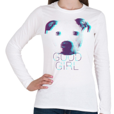 PRINTFASHION Pitbull - Good Girl - Női hosszú ujjú póló - Fehér női póló