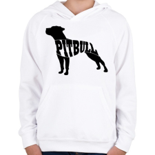 PRINTFASHION Pitbull - Gyerek kapucnis pulóver - Fehér gyerek pulóver, kardigán