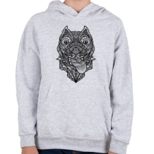 PRINTFASHION Pitbull - Gyerek kapucnis pulóver - Sport szürke gyerek pulóver, kardigán