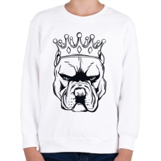 PRINTFASHION Pitbull király - Gyerek pulóver - Fehér
