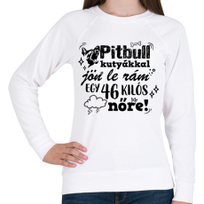 PRINTFASHION Pitbull kutyákkal jön le rám... - Női pulóver - Fehér