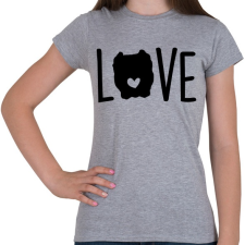 PRINTFASHION Pitbull love - Női póló - Sport szürke női póló