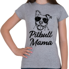 PRINTFASHION Pitbull mama - Női póló - Sport szürke női póló