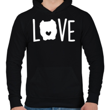 PRINTFASHION Pitbull szerelem - Férfi kapucnis pulóver - Fekete férfi pulóver, kardigán