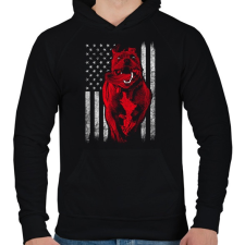 PRINTFASHION Pitbull zászló - Férfi kapucnis pulóver - Fekete férfi pulóver, kardigán