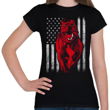 PRINTFASHION Pitbull zászló - Női póló - Fekete női póló
