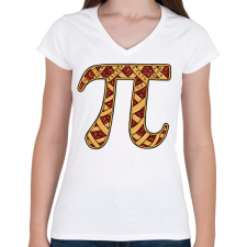 PRINTFASHION Pite pi - Női V-nyakú póló - Fehér női póló
