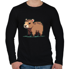 PRINTFASHION pixel capybara - Férfi hosszú ujjú póló - Fekete