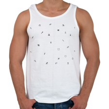 PRINTFASHION Pixel - Férfi atléta - Fehér atléta, trikó