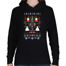 PRINTFASHION Pixel Karácsony - Női kapucnis pulóver - Fekete