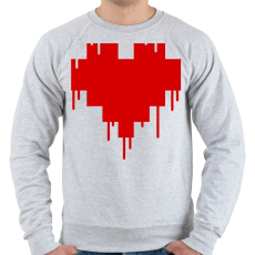 PRINTFASHION Pixel love - Férfi pulóver - Sport szürke