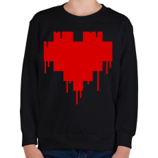 PRINTFASHION Pixel love - Gyerek pulóver - Fekete