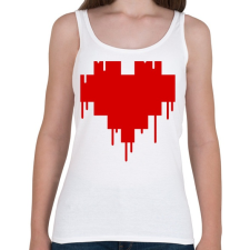 PRINTFASHION Pixel love - Női atléta - Fehér női trikó