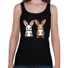 PRINTFASHION pixel nyuszik - Női atléta - Fekete női trikó